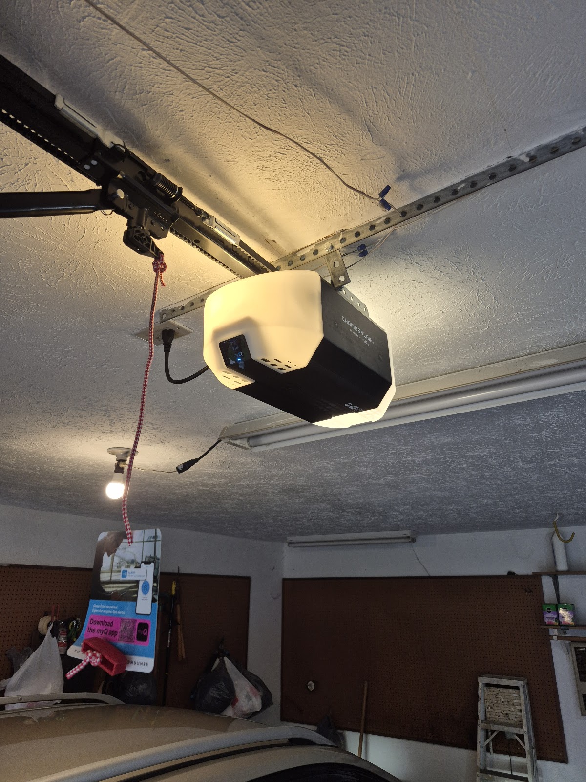 Newly installed Chamberlain garage door opener by A&N Garage Doors
